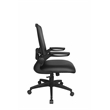 Scranton & Co Mesh Back Flip Arm Vinyl Task Chair with Casters in Black