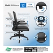 Scranton & Co Mesh Back Flip Arm Vinyl Task Chair with Casters in Black