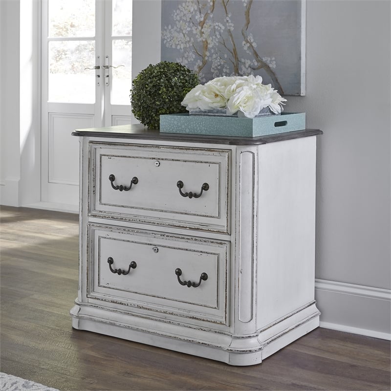 Scranton & Co White Jr Executive Media Lateral File with Canted Corners
