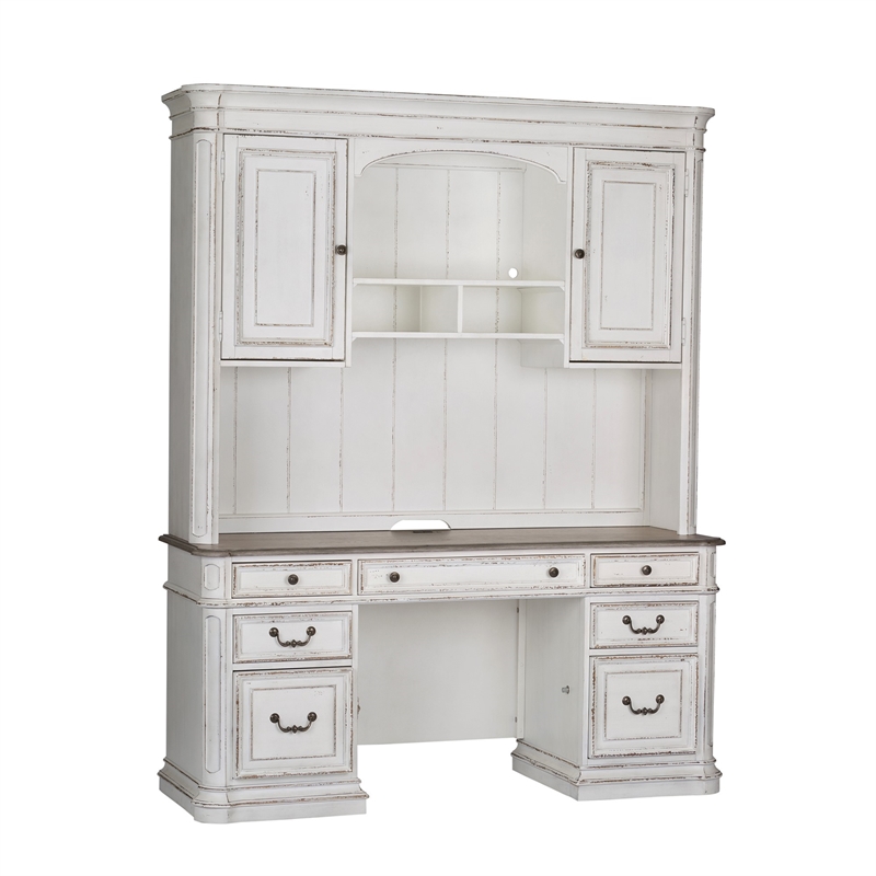Scranton & Co Credenza and Hutch in Wood with Full Extension Drawers