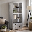 Scranton & Co 2 Drawer Aluminum Bookcase with Exposed Screws Silver