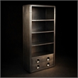 Scranton & Co 2 Drawer Aluminum Bookcase with Exposed Screws Silver