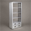 Scranton & Co 2 Drawer Aluminum Bookcase with Exposed Screws Silver