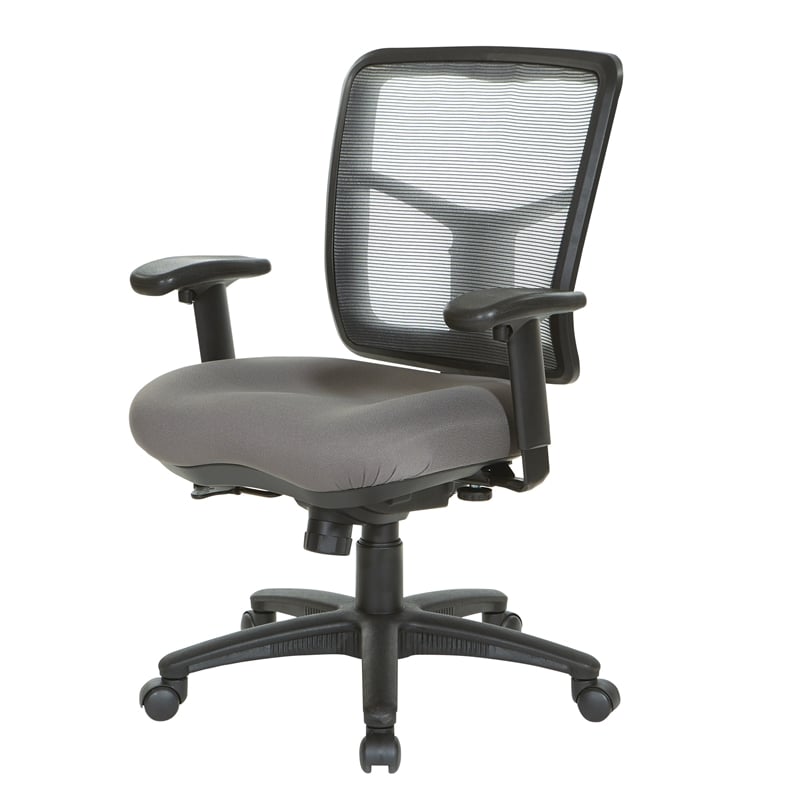 Scranton & Co Gray Mesh Back Chair with Pneumatic Height Adjustment