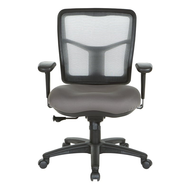 Scranton & Co Gray Mesh Back Chair with Pneumatic Height Adjustment