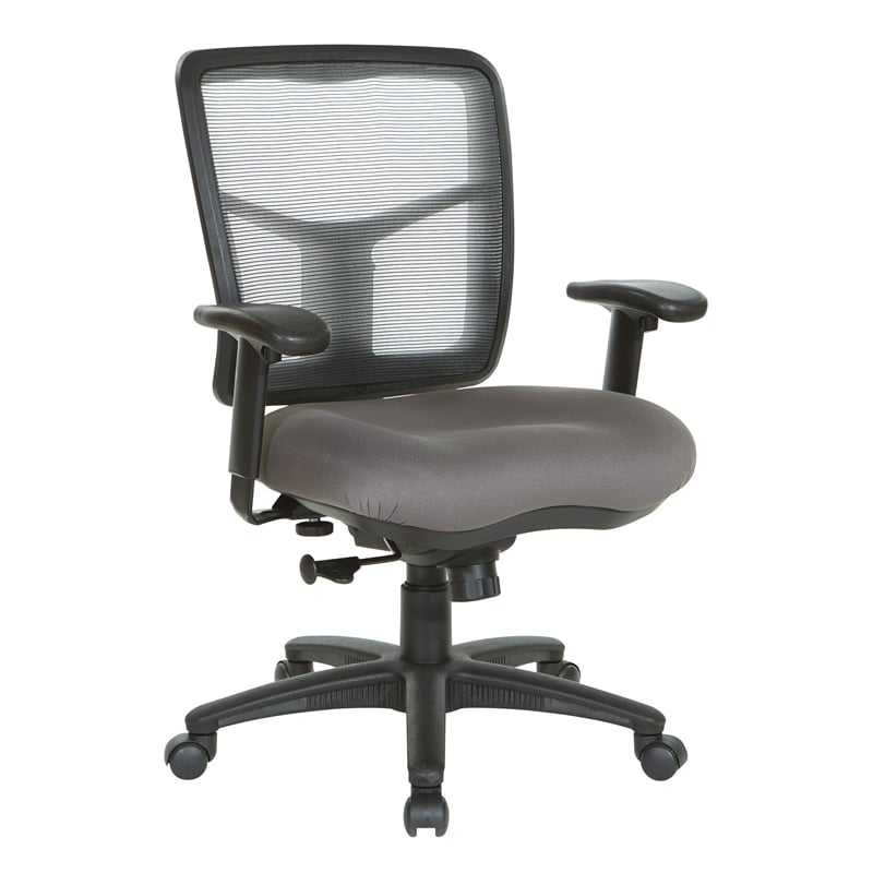 Scranton & Co Gray Mesh Back Chair with Pneumatic Height Adjustment