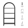 Scranton & Co 72 in Large Sculptural Arched Shelf Bookcase in Black