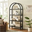 Scranton & Co 72 in Large Sculptural Arched Shelf Bookcase in Black