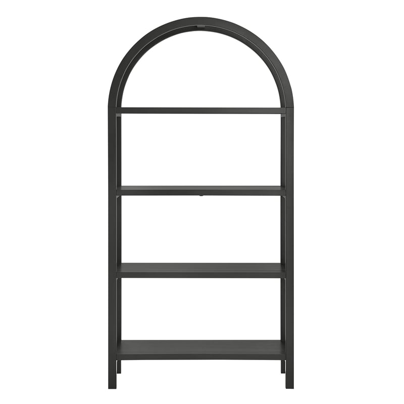 Scranton & Co 72 in Large Sculptural Arched Shelf Bookcase in Black