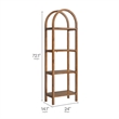 Scranton & Co 72 in Narrow Arched Bookcase in Walnut with 4 Shelves