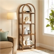 Scranton & Co 72 in Narrow Arched Bookcase in Walnut with 4 Shelves