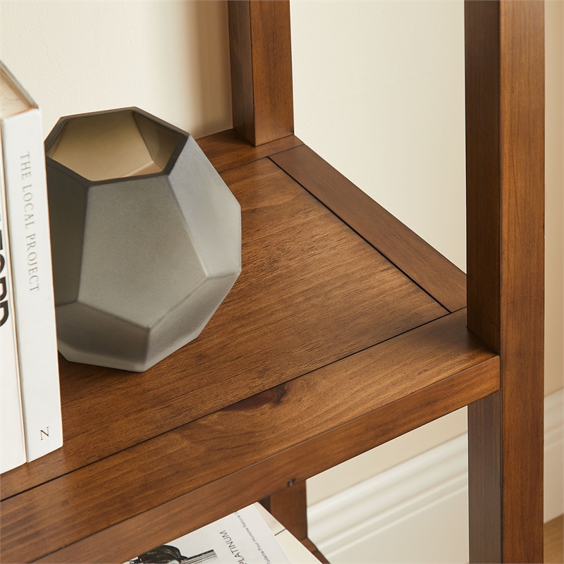 Scranton & Co 72 in Narrow Arched Bookcase in Walnut with 4 Shelves