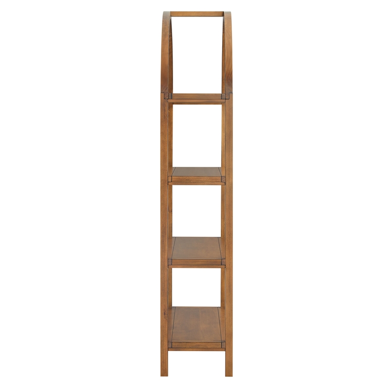 Scranton & Co 72 in Narrow Arched Bookcase in Walnut with 4 Shelves