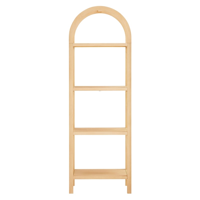 Scranton & Co 72 in Walnut Narrow Arched Bookcase with Pine Frame