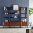 Scranton & Co 3 Piece Wood Etagere Bookcase Set with Shelves in Mahogany