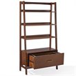 Scranton & Co 3 Piece Wood Etagere Bookcase Set with Shelves in Mahogany