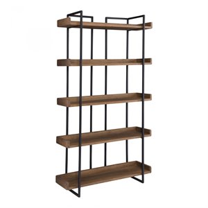 Scranton & Co 5 Level Acacia Bookshelf with Iron Frame in Brown