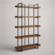Scranton & Co 5 Level Acacia Bookshelf with Iron Frame in Brown