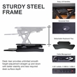 Scranton & Co Height Adjustable Steel Corner Standing Desk Converter in Black