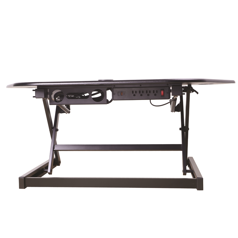 Scranton & Co Height Adjustable Steel Corner Standing Desk Converter in Black