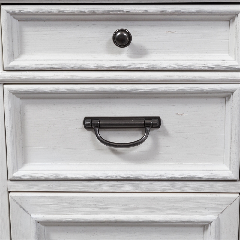 Scranton & Co Credenza in White with Charcoal Pine Top