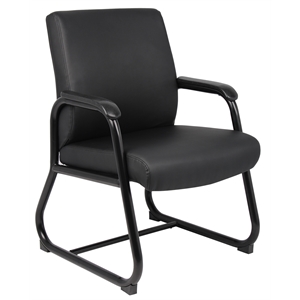 Scranton & Co Caressoft Guest Chair with Sled Base in Black