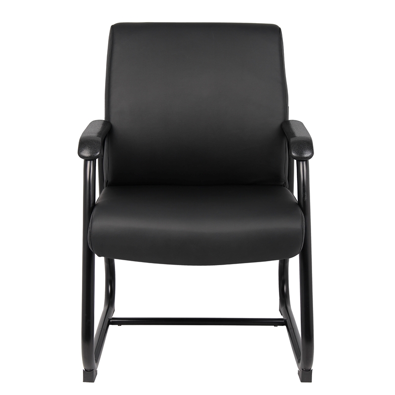 Scranton & Co Caressoft Guest Chair with Sled Base in Black