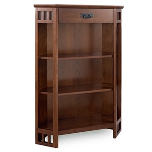 Scranton & Co 3-Shelf Corner Bookcase in Mission Oak