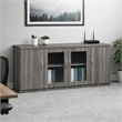Scranton & Co Low Wall Cabinet in Gray Steel with Adjustable Shelves