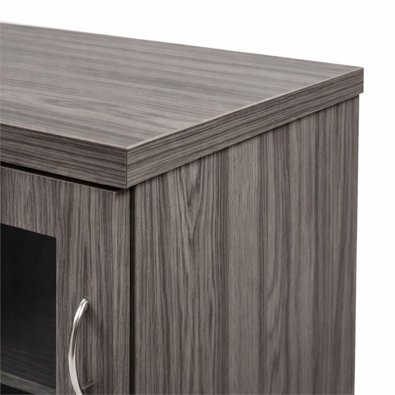 Scranton & Co Low Wall Cabinet in Gray Steel with Adjustable Shelves