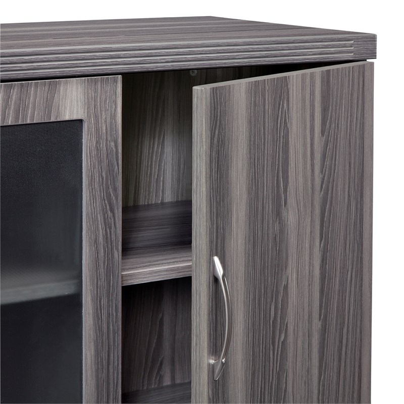 Scranton & Co Low Wall Cabinet in Gray Steel with Adjustable Shelves