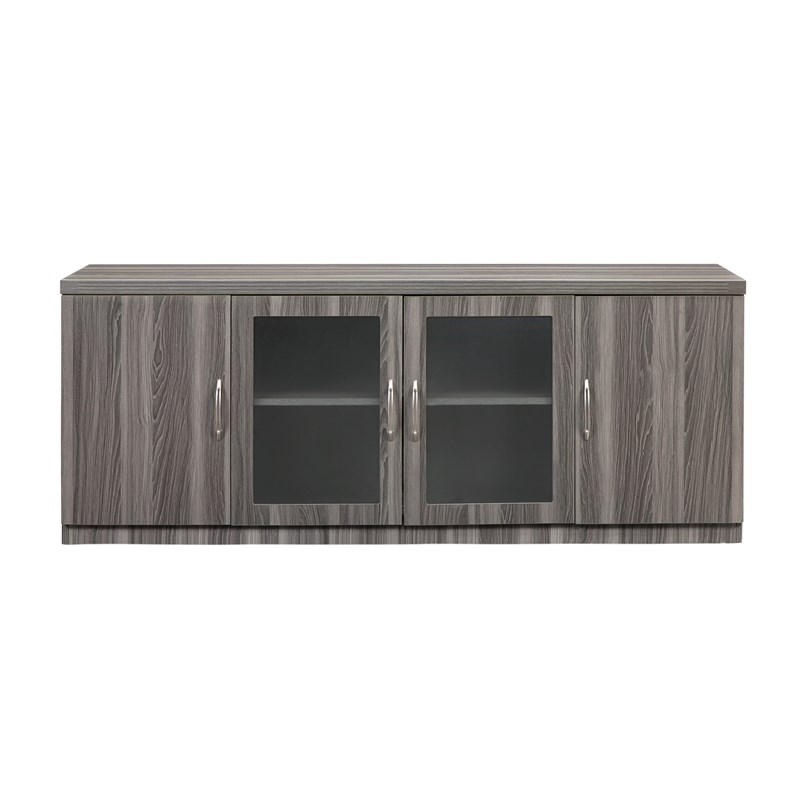 Scranton & Co Low Wall Cabinet in Gray Steel with Adjustable Shelves