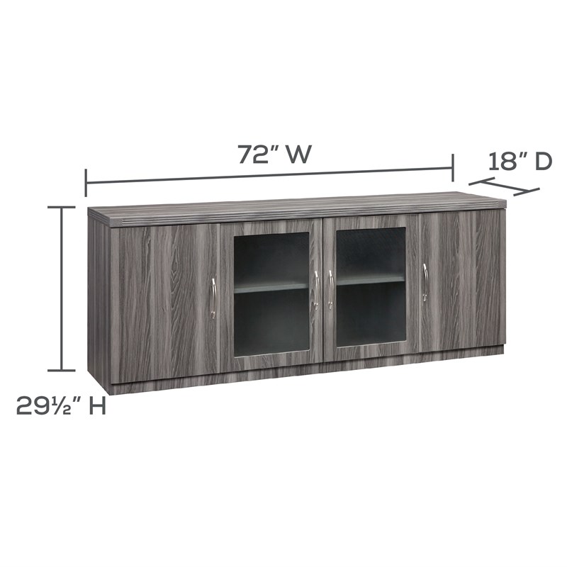Scranton & Co Low Wall Cabinet in Gray Steel with Adjustable Shelves