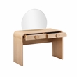 Scranton & Co 2-Drawer Ash Veneer Vanity Desk with Mirror Natural Finish