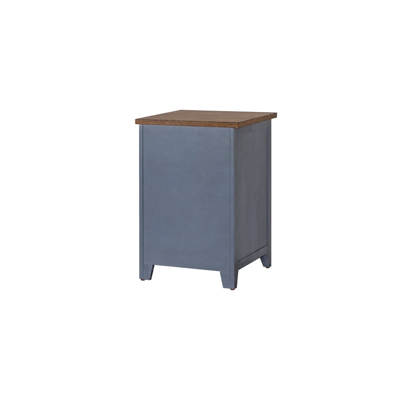 Scranton & Co 3-Drawer File Cabinet in Blue Wood Fully Assembled