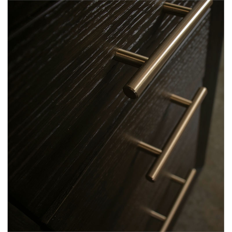 Scranton & Co L-Shaped Lift Top Desk in Umber Brown Finish with Dovetail Drawers