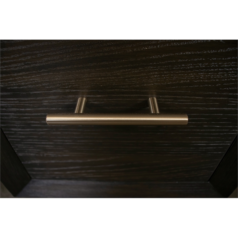Scranton & Co L-Shaped Lift Top Desk in Umber Brown Finish with Dovetail Drawers