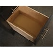 Scranton & Co L-Shaped Lift Top Desk in Umber Brown Finish with Dovetail Drawers