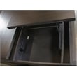 Scranton & Co L-Shaped Lift Top Desk in Umber Brown Finish with Dovetail Drawers