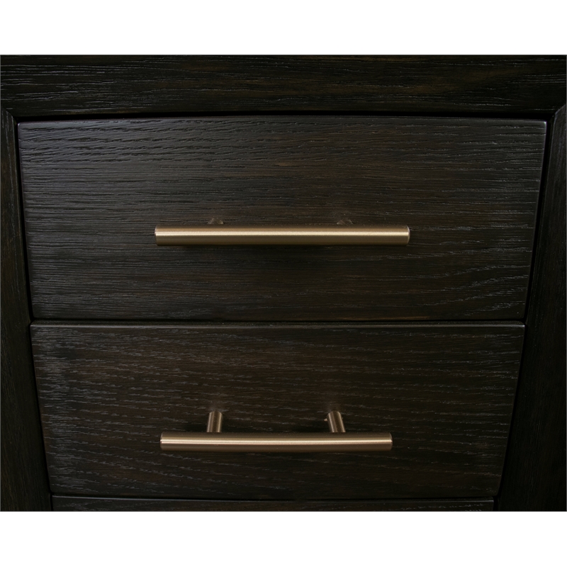 Scranton & Co L-Shaped Lift Top Desk in Umber Brown Finish with Dovetail Drawers