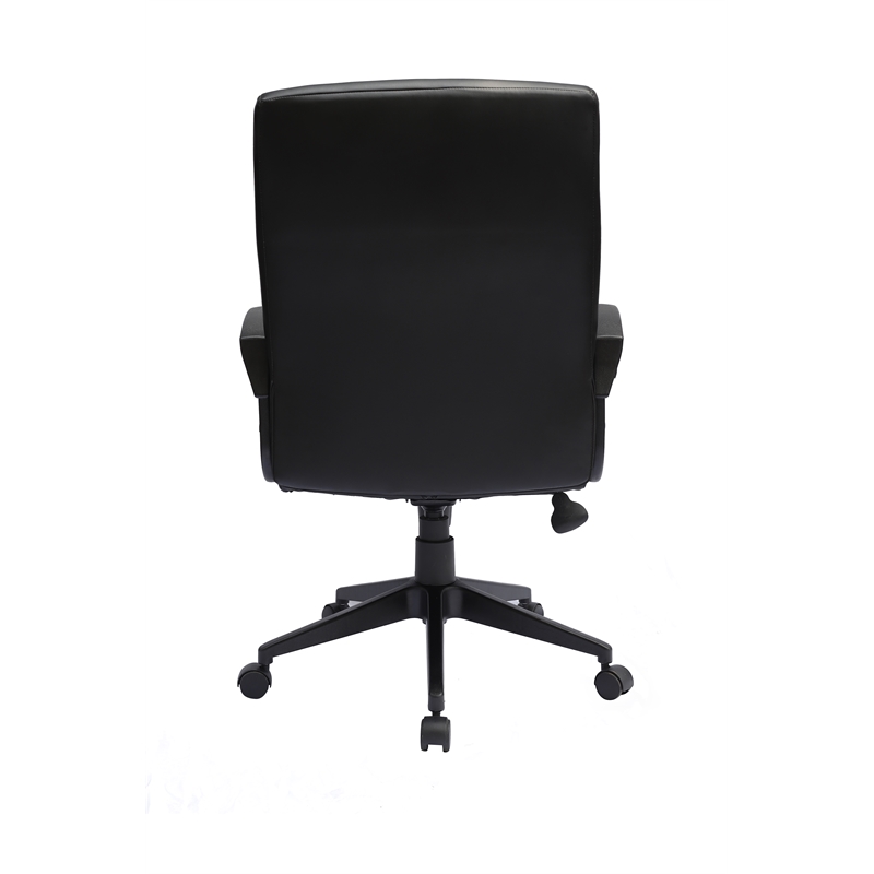 Scranton & Co Ribbed Back CaressoftPlus Vinyl Task Chair in Black