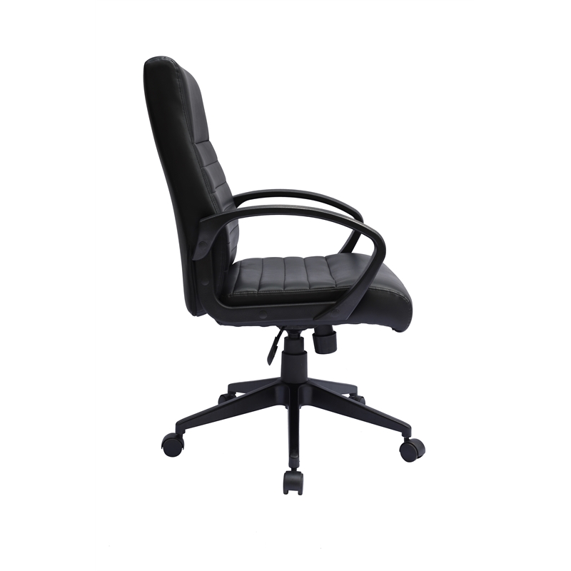 Scranton & Co Ribbed Back CaressoftPlus Vinyl Task Chair in Black