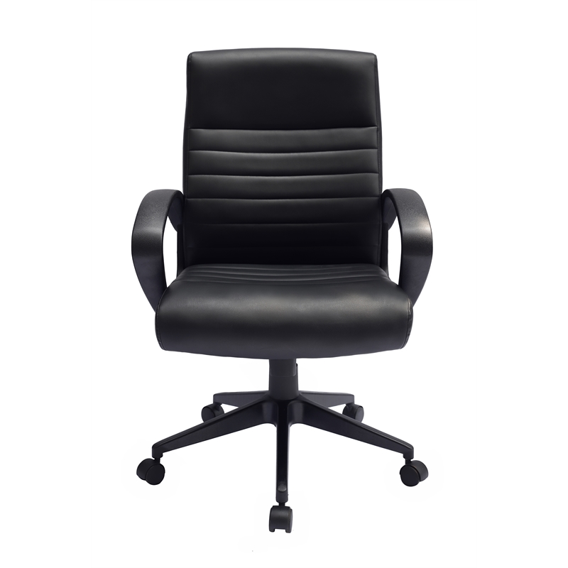 Scranton & Co Ribbed Back CaressoftPlus Vinyl Task Chair in Black