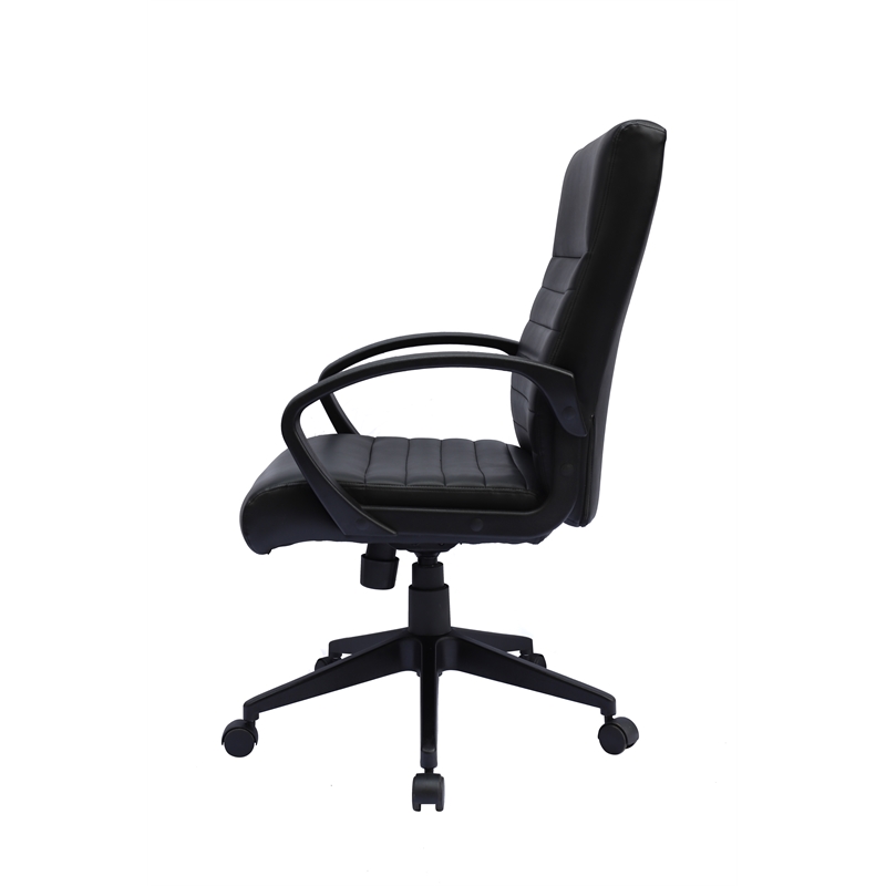 Scranton & Co Ribbed Back CaressoftPlus Vinyl Task Chair in Black