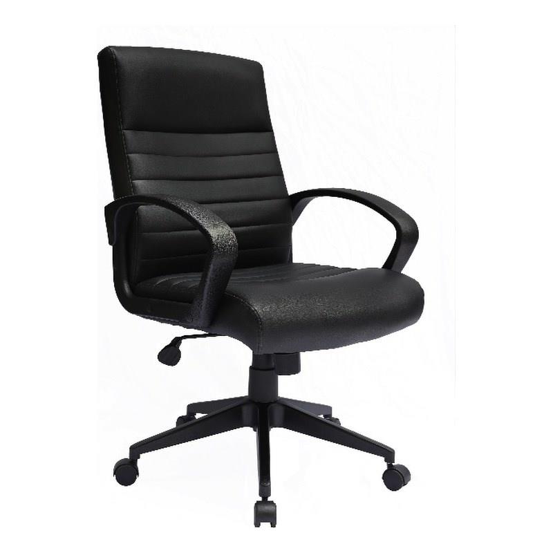 Scranton & Co Ribbed Back CaressoftPlus Vinyl Task Chair in Black