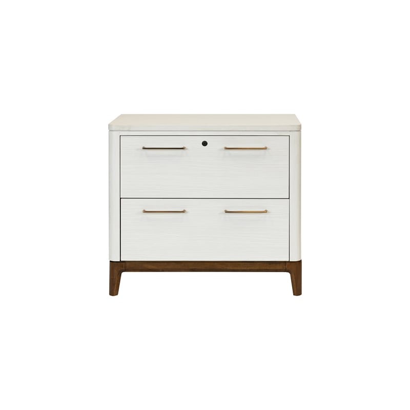 Scranton & Co Laminate Wood Lateral File Cabinet in White Finish