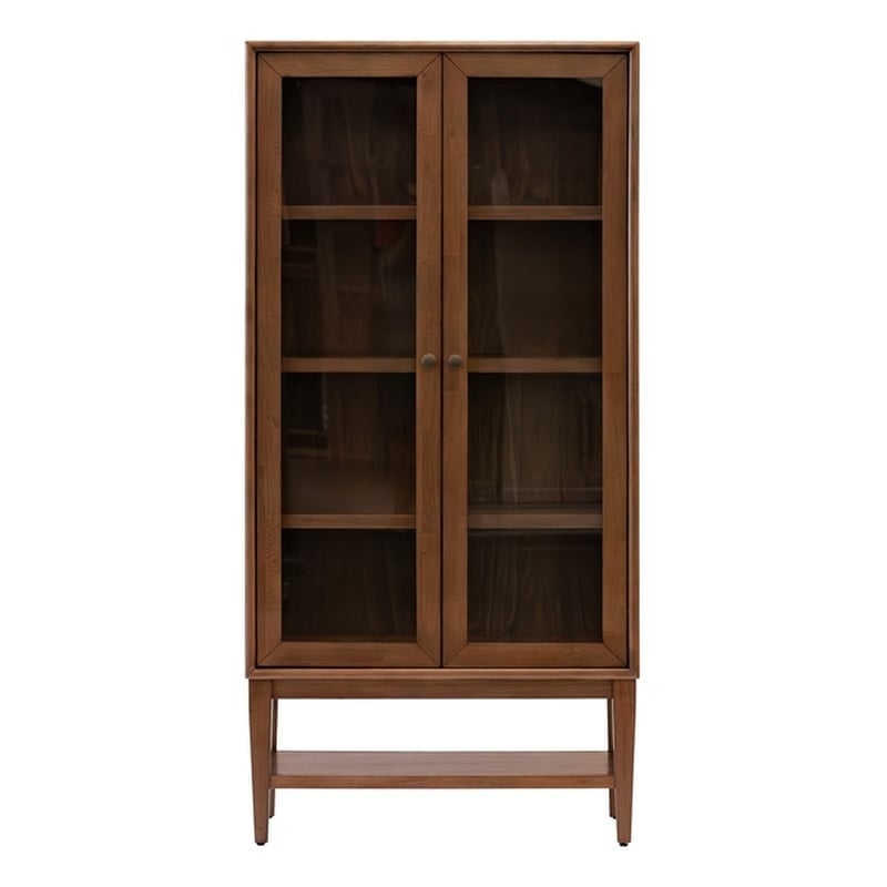 Scranton & Co Mid-Century Wood Dining Cabinet in Walnut Finish
