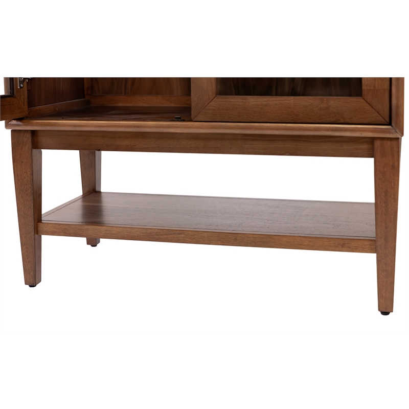 Scranton & Co Mid-Century Wood Dining Cabinet in Walnut Finish
