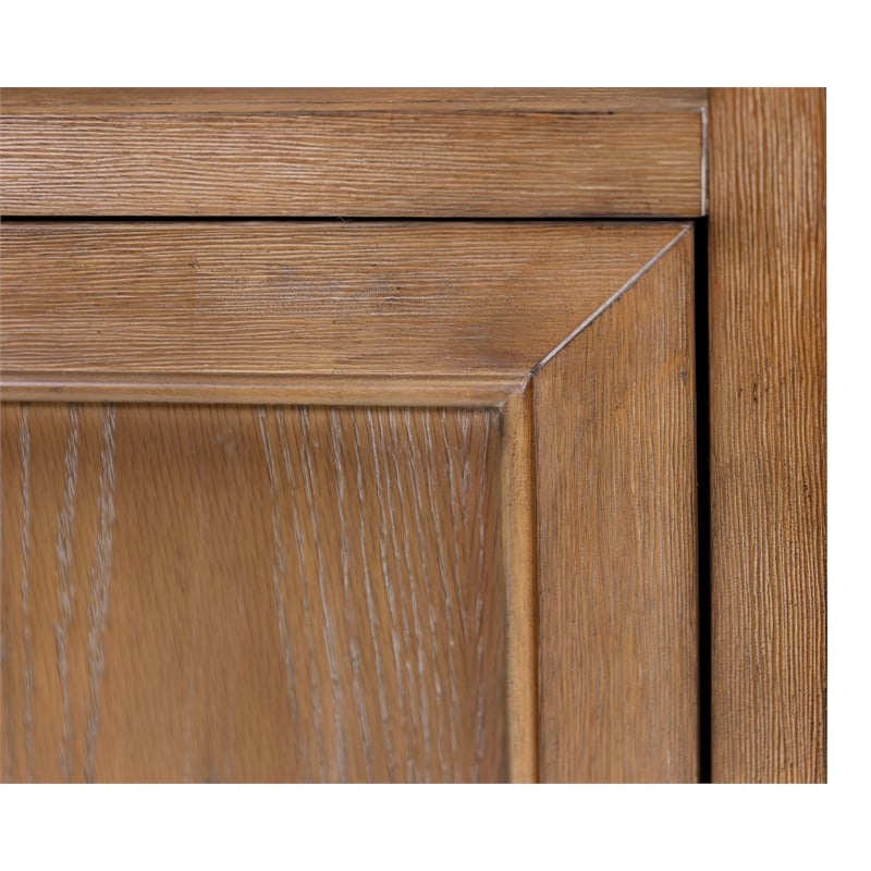 Scranton & Co Modern Wood Arched Display Cabinet in Brown with Shelves