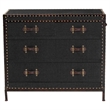 Scranton & Co Vintage Black Canvas Storage Cabinet with 4 Drawers